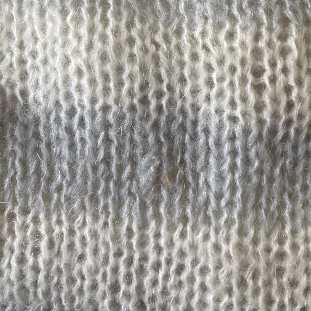 J.Crew NWT 🩶 Soft Cozy Mohair-Blend Loose-knit Sweater Grey/White Stripe SZ XS - Picture 14 of 16